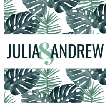 With leaves and names coaster favors - TenStickers