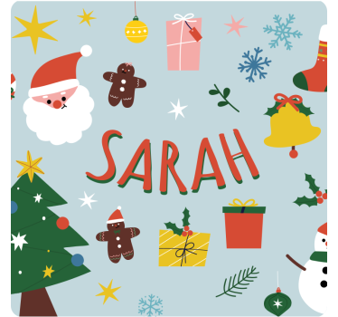 Christmas coasters featuring festive santa and gifts - TenStickers