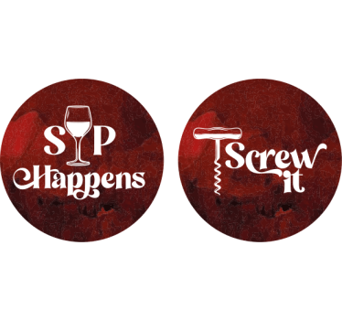 Different wine sayings sayings coasters - TenStickers