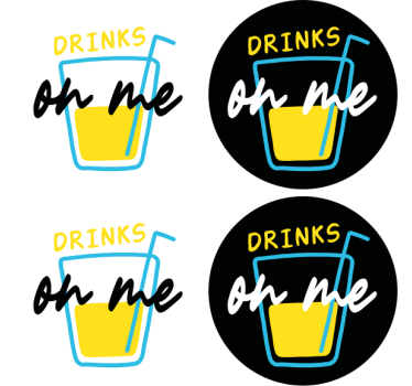 Drinks on me sayings coasters - TenStickers