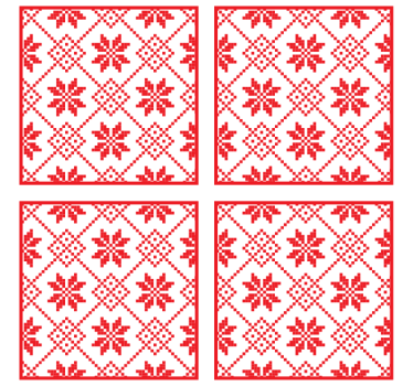 Christmas coasters red floral design - TenStickers