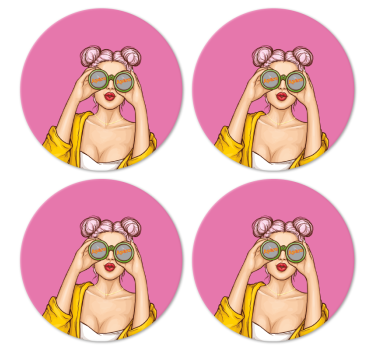 Geek coasters playful character with shades - TenStickers