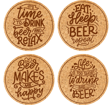 Different beer texts sayings coasters - TenStickers