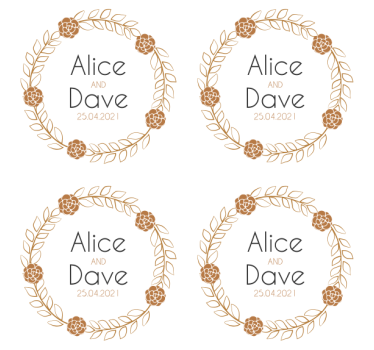 Celebration with date and name coaster favors - TenStickers