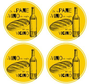 Personalizable coasters for wine bottle and bread - TenStickers