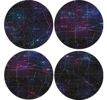 Coasters with abstract map design - TenStickers