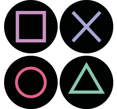 Playstation remote figures modern drink coaster - TenStickers