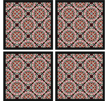 Geometric circular pattern coasters - TenStickers