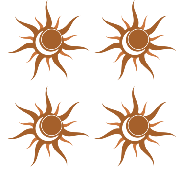 Coasters with curved sun symbol design - TenStickers