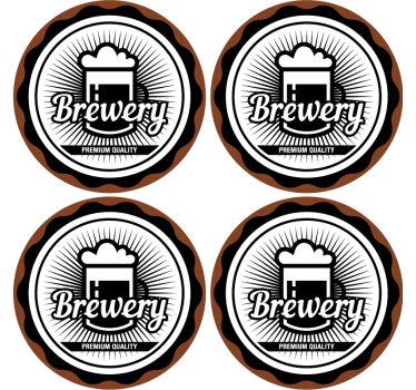 Brewery premium quality emblem beer mats - TenStickers