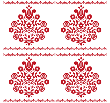 Floral folk motif coasters - TenStickers