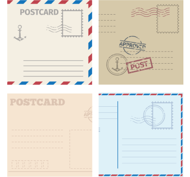 Modern coasters vintage postcard design - TenStickers