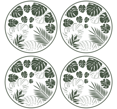Coasters lush greenery circle design - TenStickers