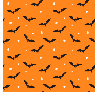 Halloween coasters with bat patterned orange surface - TenStickers