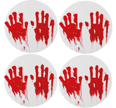Halloween coasters red handprint design - TenStickers
