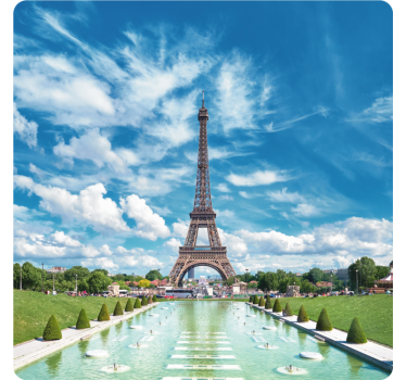 Modern coasters eiffel tower scene - TenStickers