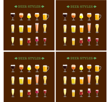 Beer mats variety of beer glasses - TenStickers