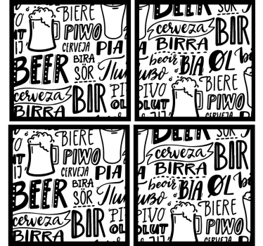 Beer mats featuring varied beer vocabulary - TenStickers