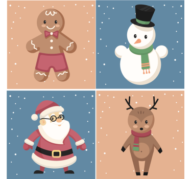 Holiday characters xmas coasters - TenStickers