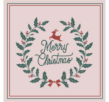 Christmas coasters reindeer holly wreath - TenStickers