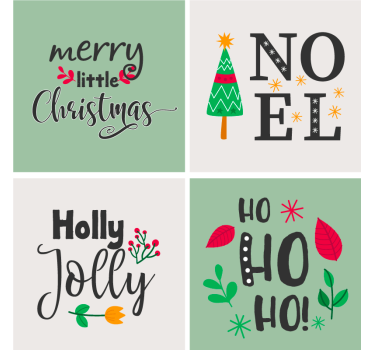 Holiday pack with quotes xmas coasters - TenStickers