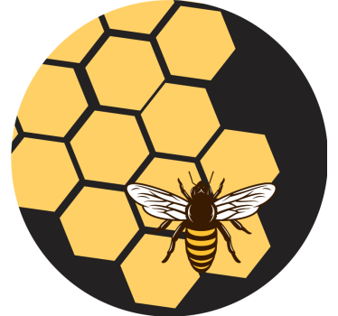 Geek coasters bee and honeycomb design - TenStickers