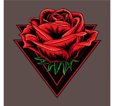Rose with double triangle modern drink coaster - TenStickers