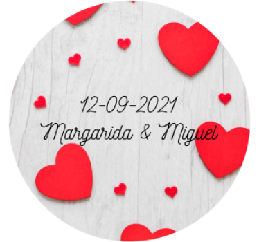 Wedding coasters with hearts & date personalization - TenStickers