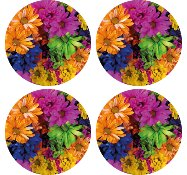 Multicolor daisies modern drink coaster - TenStickers