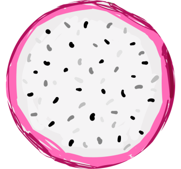Colorful dragon fruit slice geek coasters - TenStickers