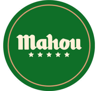 Mahou logo on a set table beer coasters - TenStickers
