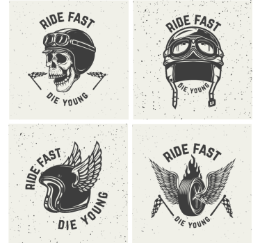 Skull with Racing Goggles geek coasters - TenStickers