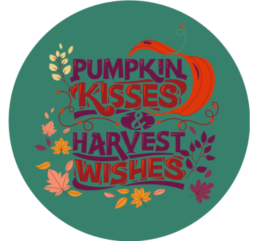 Pumpkin kisses and wishes personalised beer mats - TenStickers