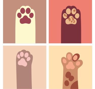 Geek coasters with paw print designs - TenStickers