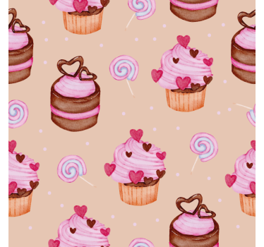 Personalizable coasters sweet cupcake design - TenStickers