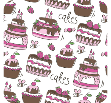 Birthday cake pattern modern drink coaster - TenStickers