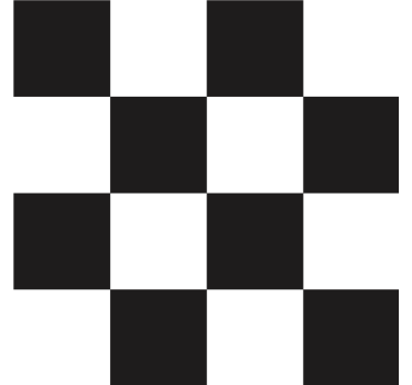 Black and white checkered texture effect coaster - TenStickers