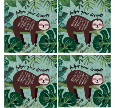 Follow your dreams sloth more coasters - TenStickers