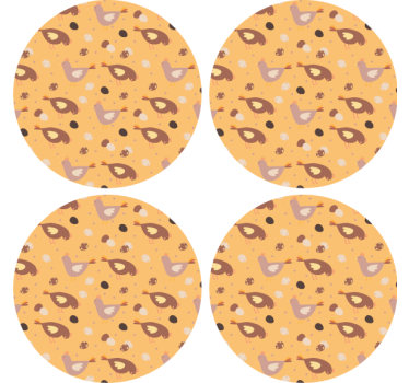 Whimsical Bird Pattern geek coasters - TenStickers