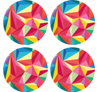 Vibrant geometric patterns coasters - TenStickers