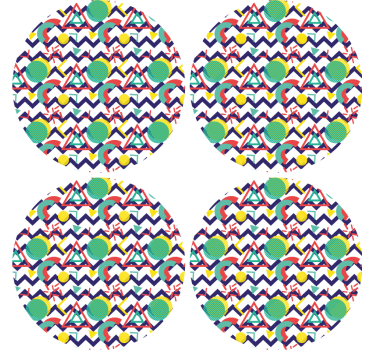 Strong colors geometric painting modern drink coaster - TenStickers