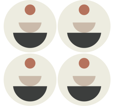 Geek coasters with layered circular designs - TenStickers