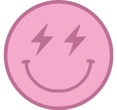 Geek coasters playful pink smiley emblem - TenStickers