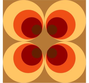 Coasters with circular warm gradient pattern - TenStickers