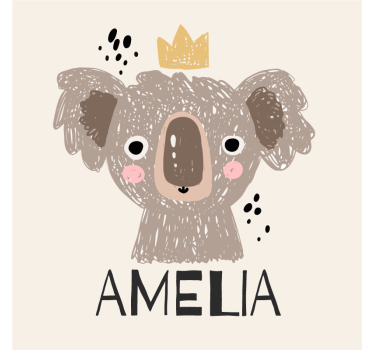 Geek coasters koala with crown - TenStickers