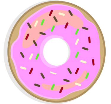 Geek coasters pink frosted dessert - TenStickers