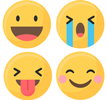 Social media emojis geeky coasters - TenStickers