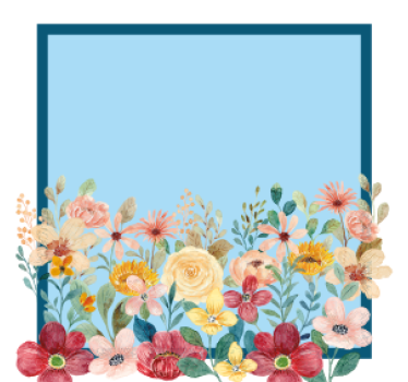 Personalizable coasters floral border design - TenStickers