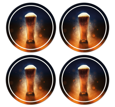 Fresh beer design beer coasters - TenStickers