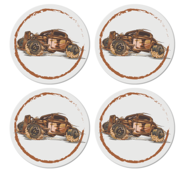 Vintage coasters classic race car print - TenStickers